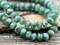 *30* 3x5mm Turquoise Aqua Picasso Fire Polished Rondelle Beads